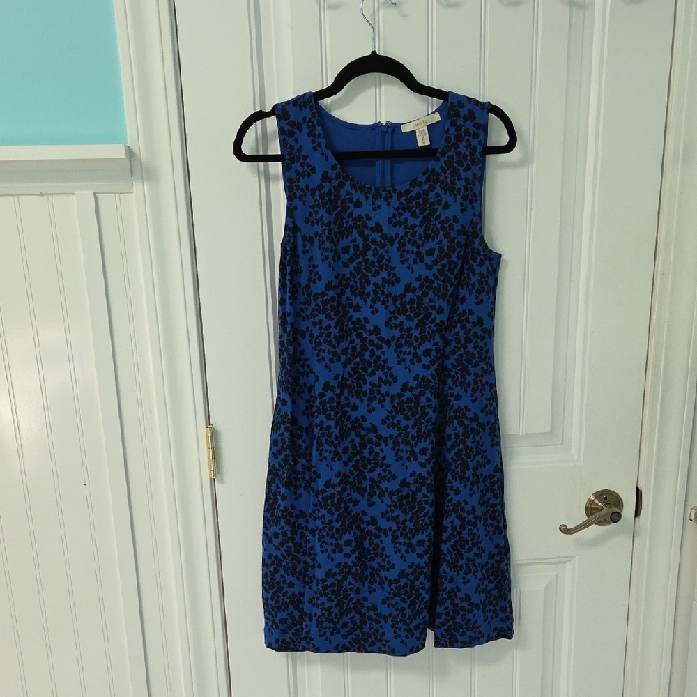 Lark & Ro Black and Blue Sheath Mini Dress